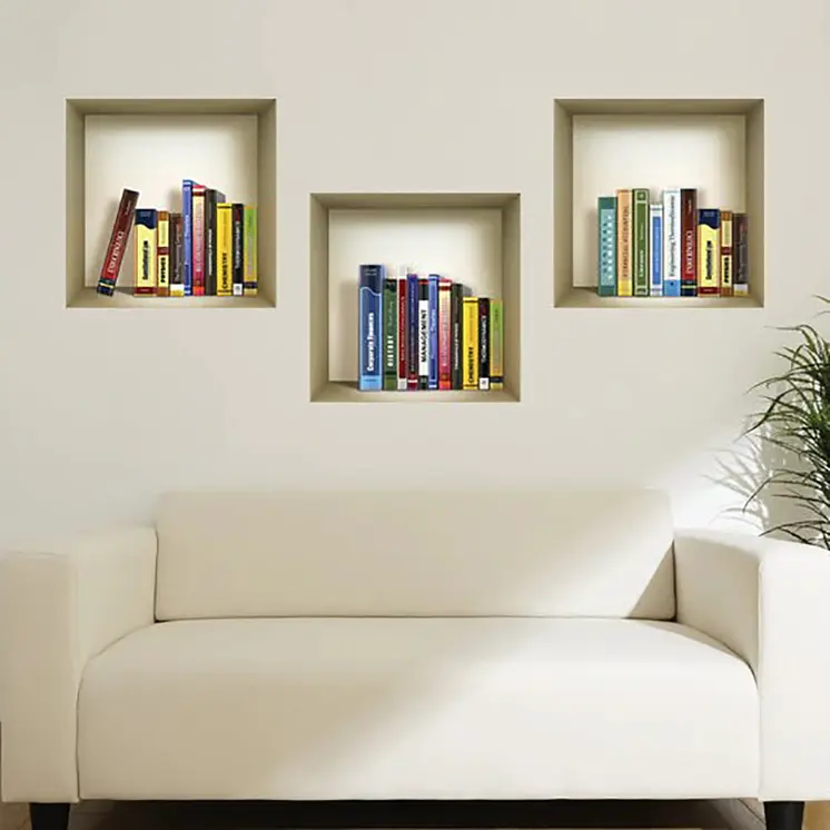 Set of Three Talla Niche 3D Square Peel and Stick Wall Decals