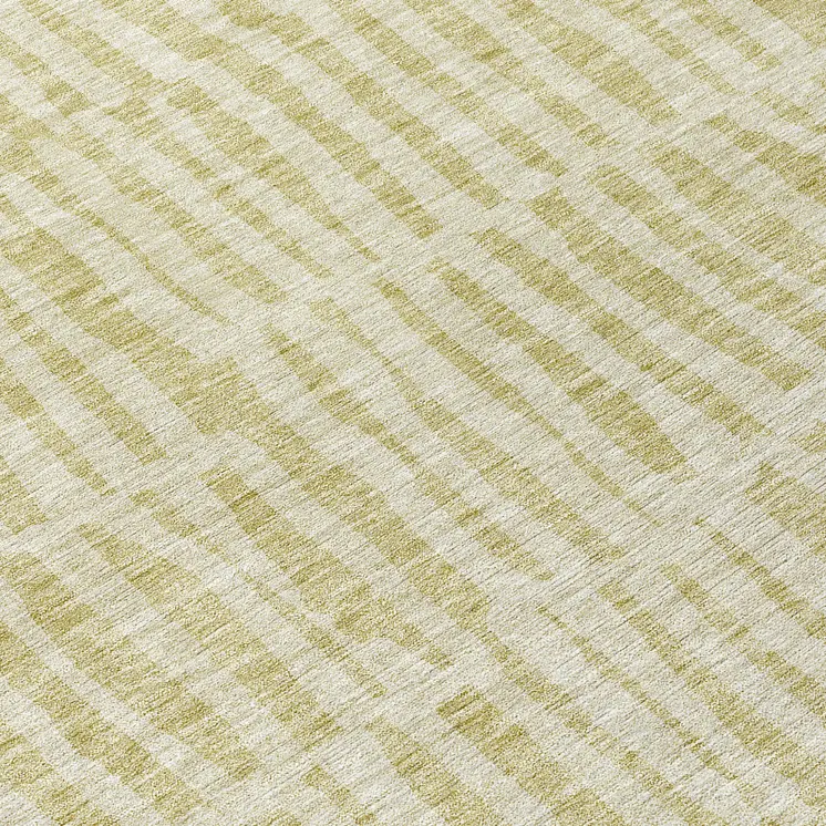 8' Beige And Tan Round Striped Washable Indoor Outdoor Area Rug