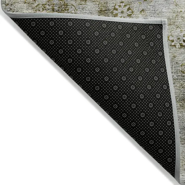 5' X 8' Taupe Brown And Gray Oriental Washable Indoor Outdoor Area Rug
