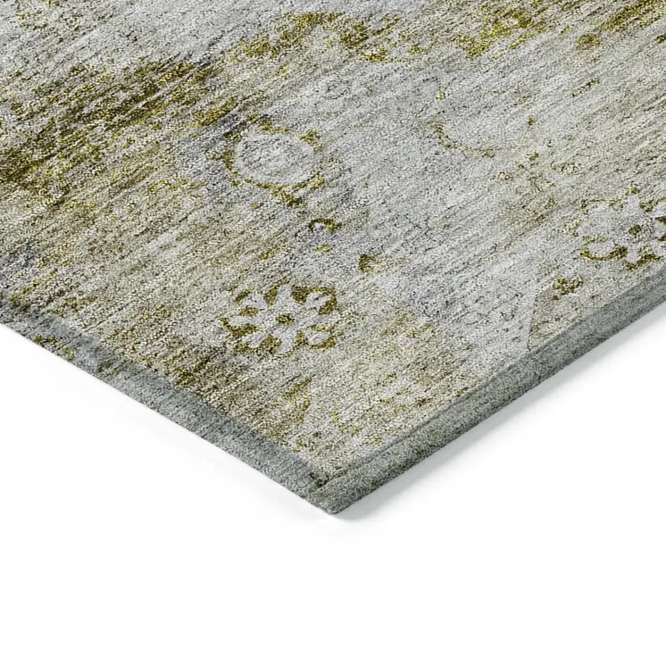 9' X 12' Taupe Brown And Gray Oriental Washable Indoor Outdoor Area Rug