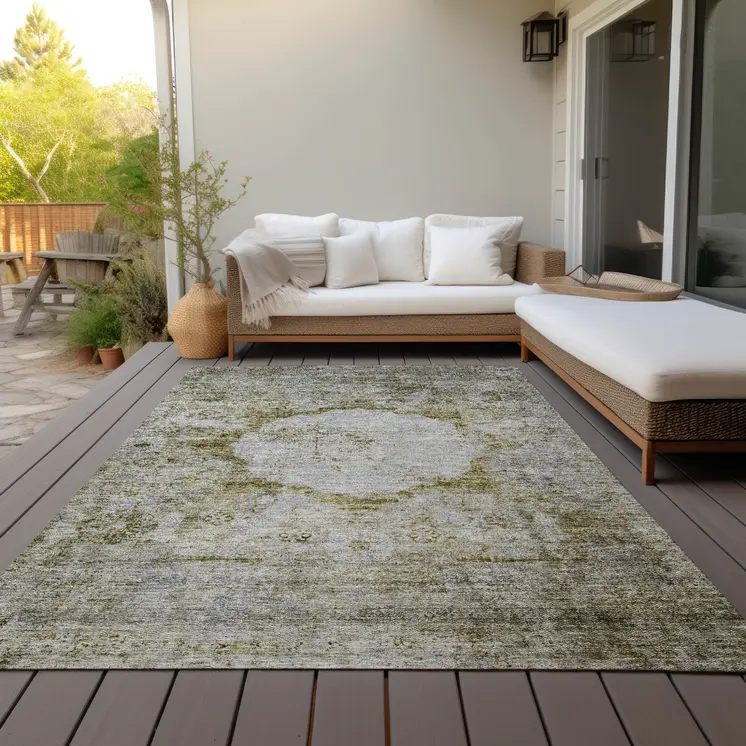 10' X 14' Taupe Brown And Gray Oriental Washable Indoor Outdoor Area Rug