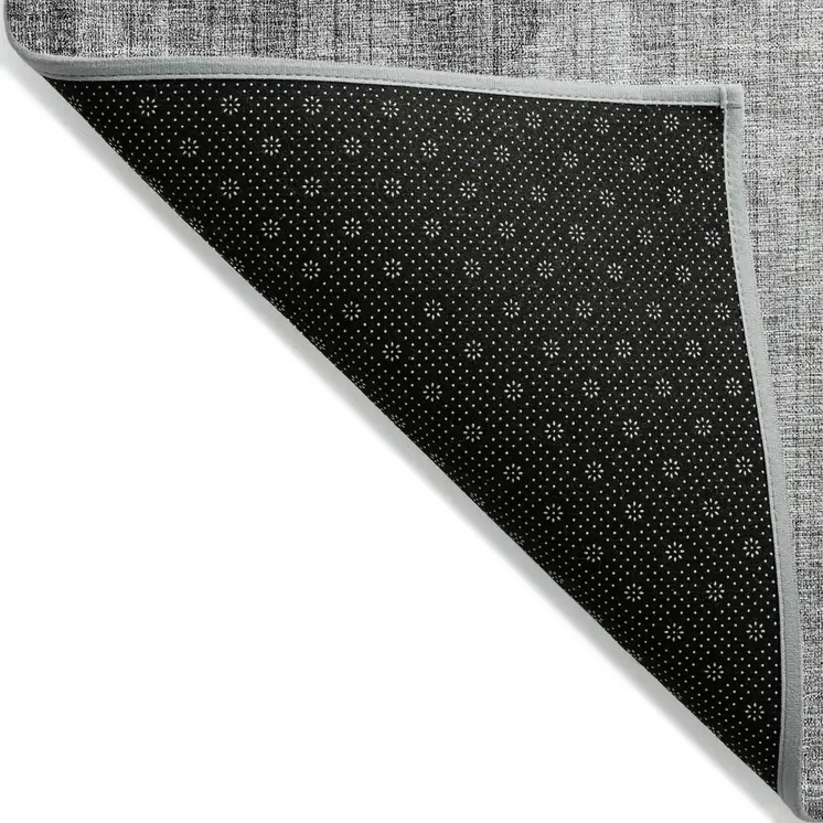 5' X 8' Charcoal Gray And Silver Geometric Washable Indoor Outdoor Area Rug