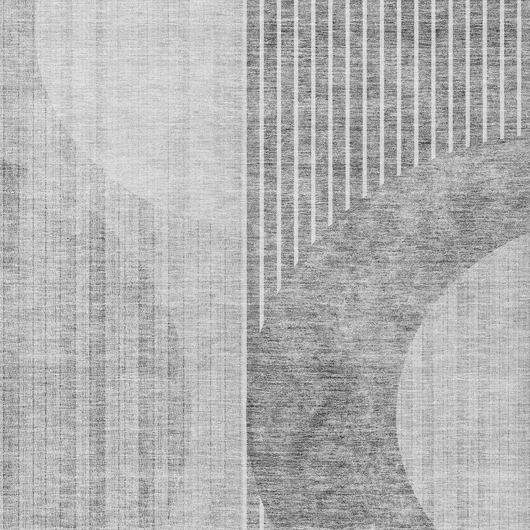 9' X 12' Gray Silver And Charcoal Geometric Washable Indoor Outdoor Area Rug