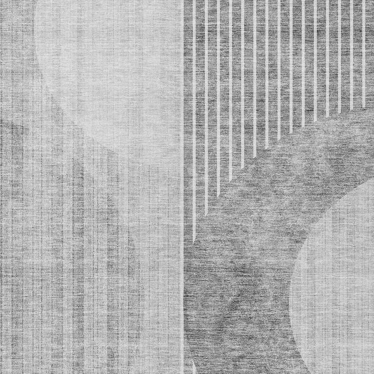 10' X 14' Gray Silver And Charcoal Geometric Washable Indoor Outdoor Area Rug