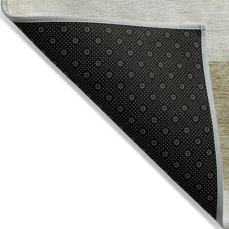 8' X 10' Brown Beige And Ivory Geometric Washable Indoor Outdoor Area Rug