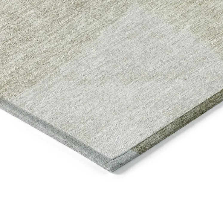 8' X 10' Brown Beige And Ivory Geometric Washable Indoor Outdoor Area Rug