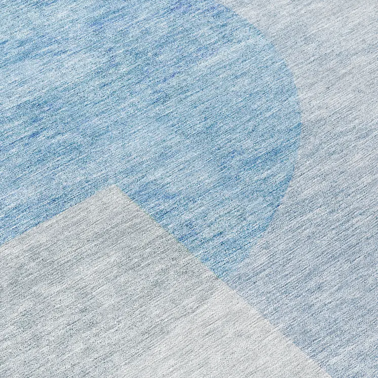 8' Navy Blue And Sky Blue Round Geometric Washable Indoor Outdoor Area Rug
