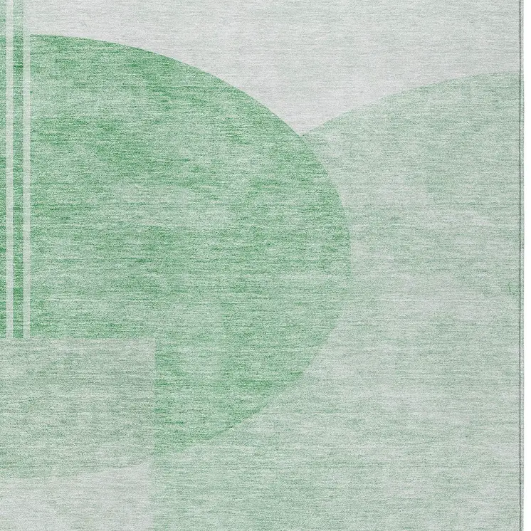 8' X 10' Green And Mint Green Geometric Washable Indoor Outdoor Area Rug