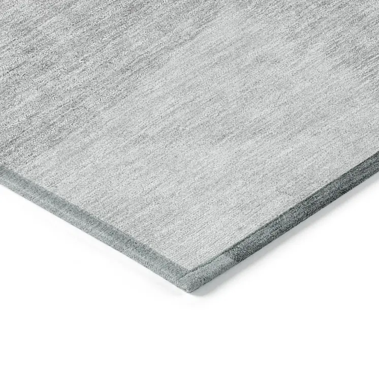 3' X 5' Gray Silver And Ivory Geometric Washable Indoor Outdoor Area Rug
