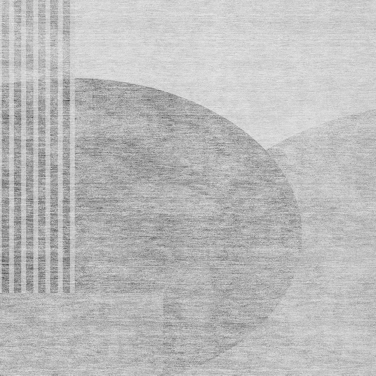 8' X 10' Gray Silver And Ivory Geometric Washable Indoor Outdoor Area Rug
