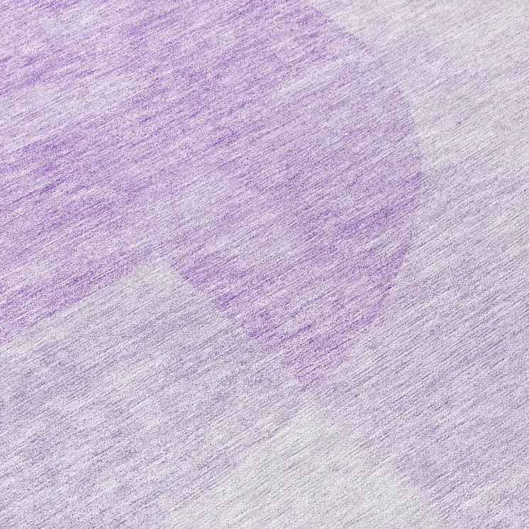 8' Purple And Lavender Round Geometric Washable Indoor Outdoor Area Rug