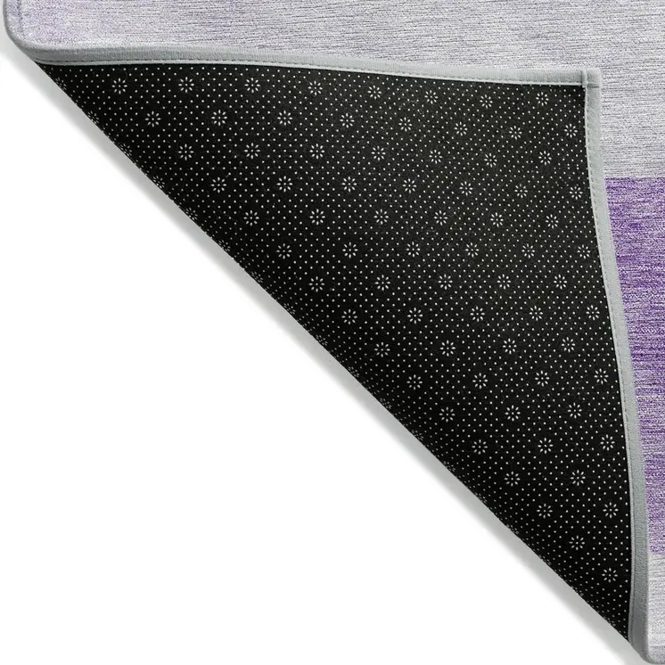9' X 12' Purple And Lavender Geometric Washable Indoor Outdoor Area Rug