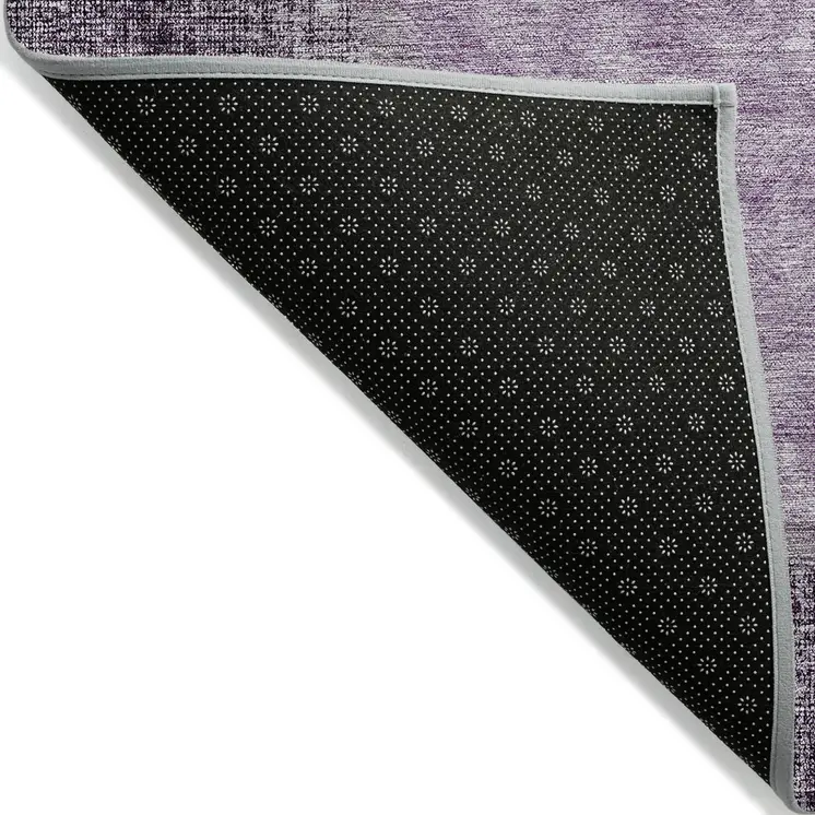 5' X 8' Eggplant Purple And Lavender Geometric Washable Indoor Outdoor Area Rug