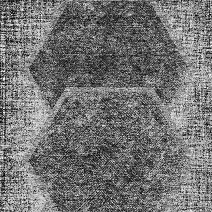 9' X 12' Gray Charcoal And Silver Geometric Washable Indoor Outdoor Area Rug