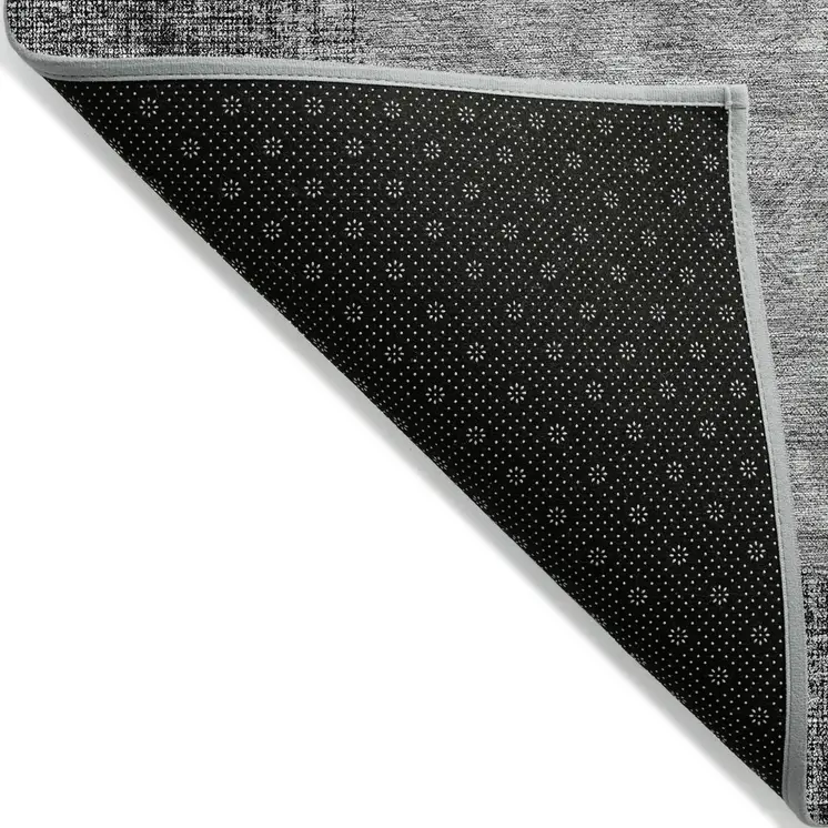 10' X 14' Gray Charcoal And Silver Geometric Washable Indoor Outdoor Area Rug