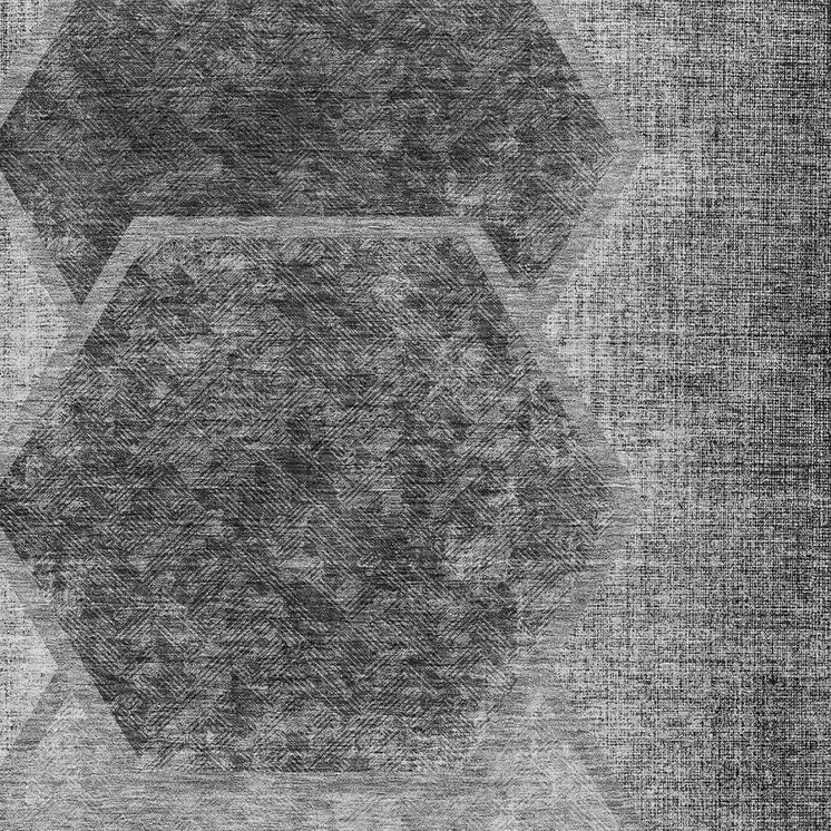 10' X 14' Gray Charcoal And Silver Geometric Washable Indoor Outdoor Area Rug