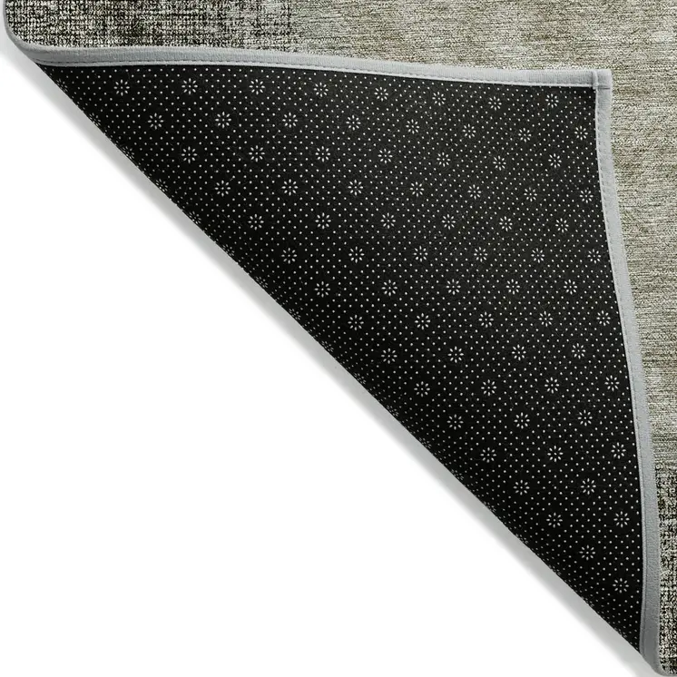 5' X 8' Taupe Beige And Chocolate Geometric Washable Indoor Outdoor Area Rug