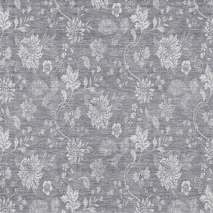 8' X 10' Gray Silver And Ivory Floral Washable Indoor Outdoor Area Rug