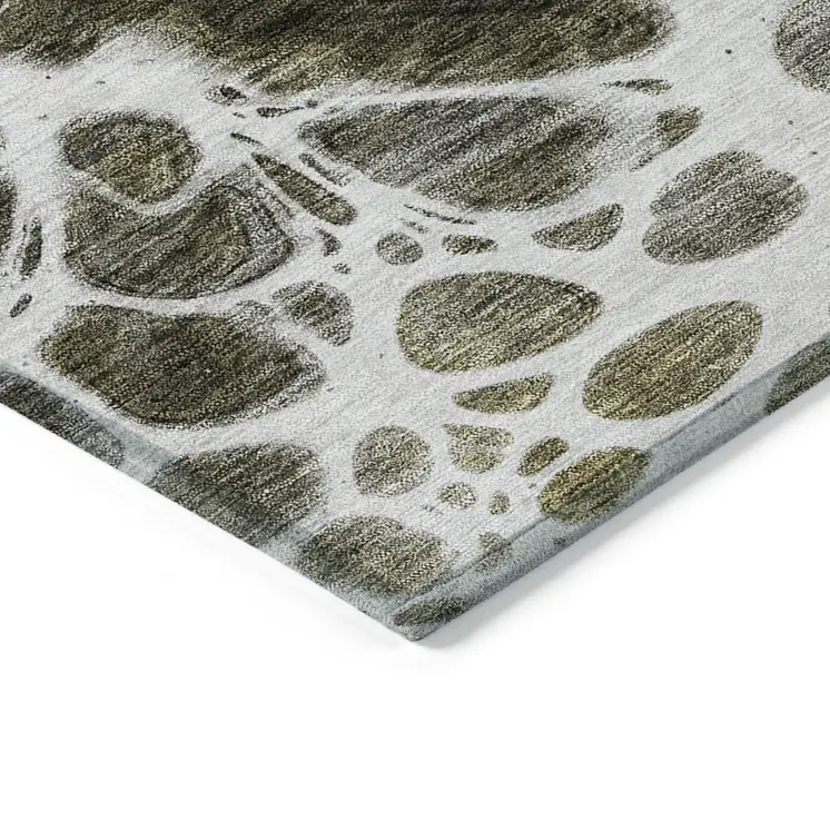 3' X 5' Chocolate Beige And Taupe Nautical Washable Indoor Outdoor Area Rug