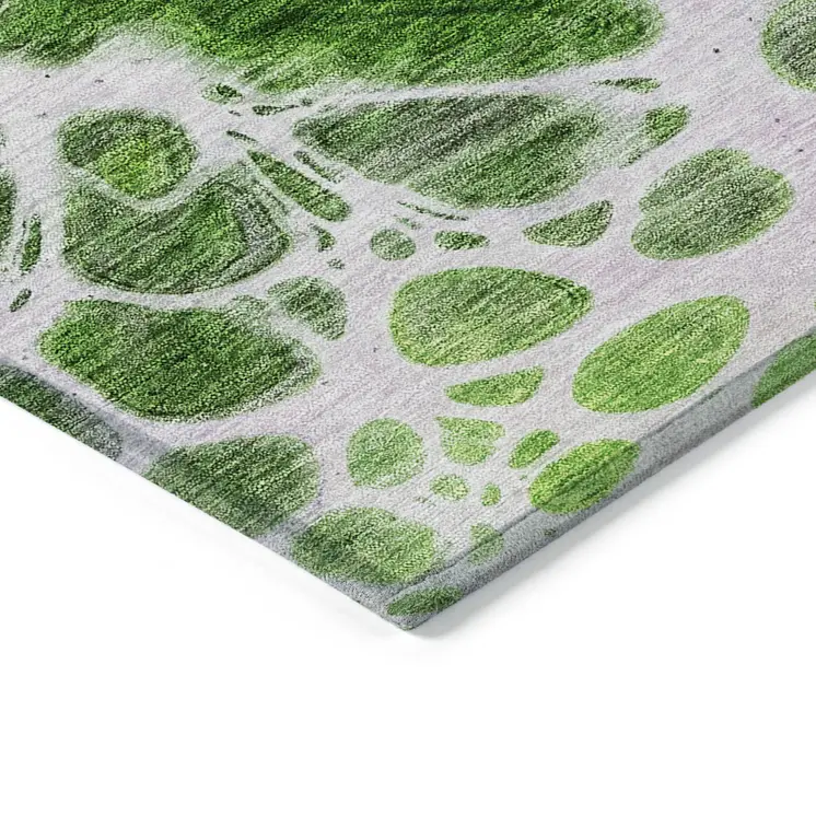 3' X 5' Lime Green And Gray Nautical Washable Indoor Outdoor Area Rug