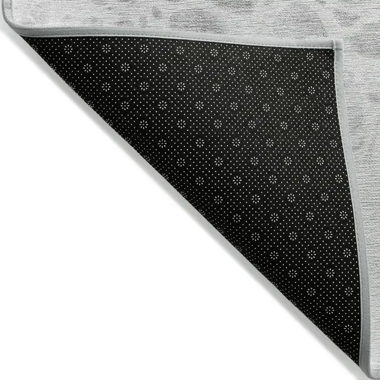 8' X 10' Gray Silver And Ivory Nautical Washable Indoor Outdoor Area Rug
