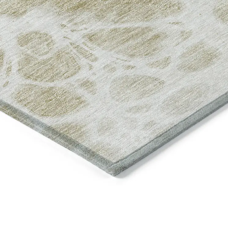 3' X 5' Taupe Beige And Ivory Nautical Washable Indoor Outdoor Area Rug