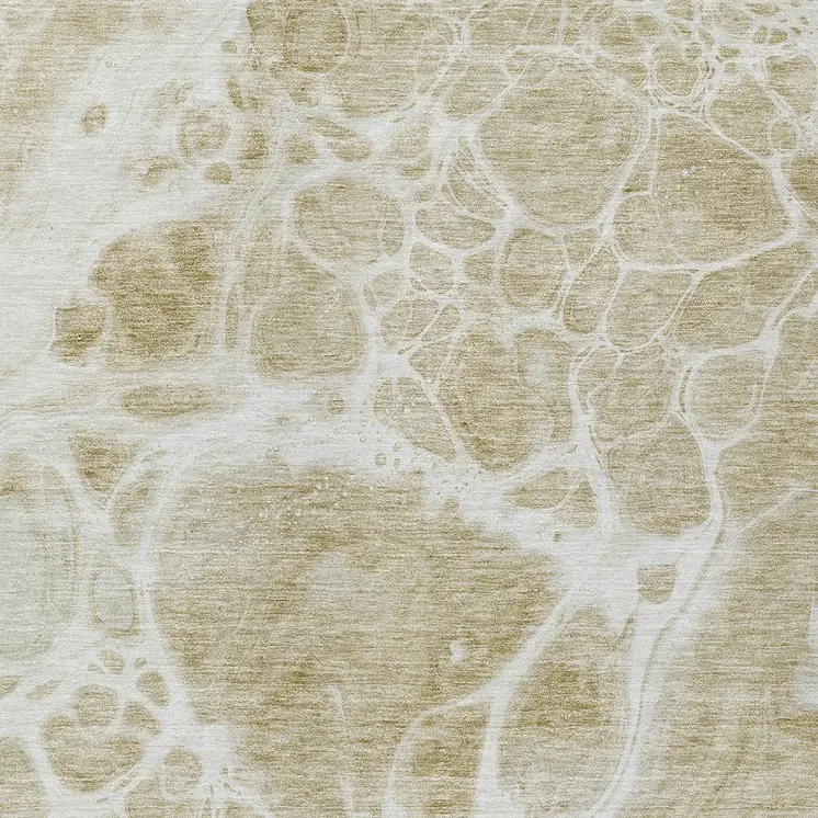 3' X 5' Taupe Beige And Ivory Nautical Washable Indoor Outdoor Area Rug