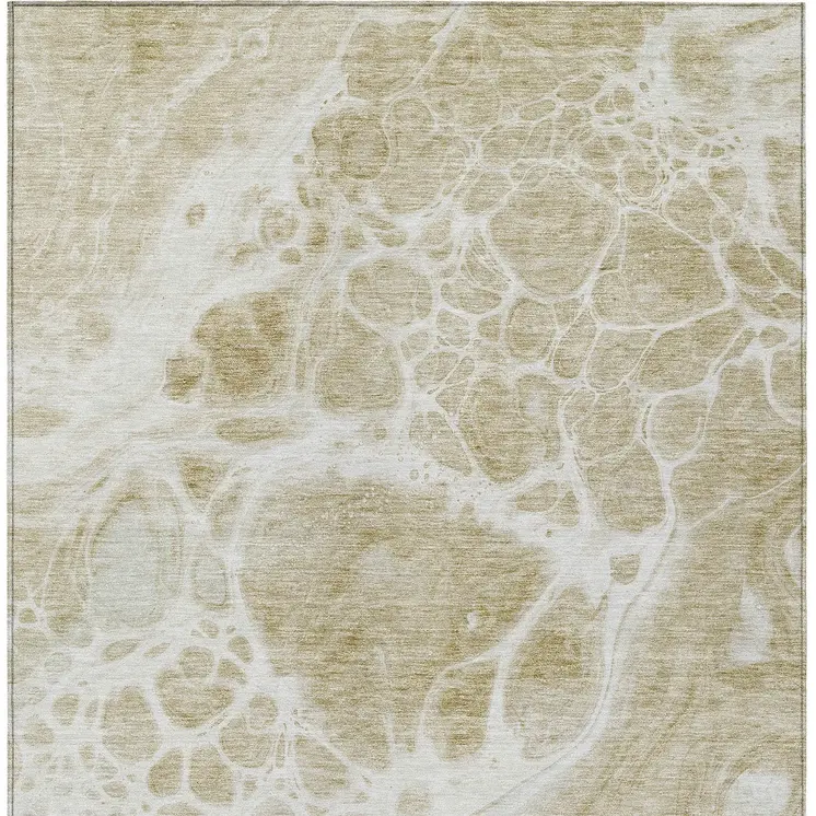 5' X 8' Taupe Beige And Ivory Nautical Washable Indoor Outdoor Area Rug