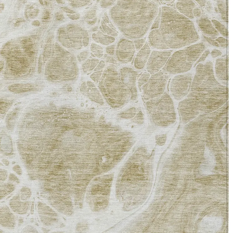 5' X 8' Taupe Beige And Ivory Nautical Washable Indoor Outdoor Area Rug