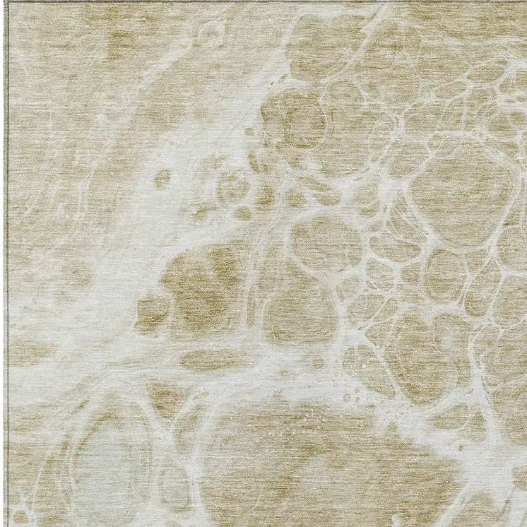 8' X 10' Taupe Beige And Ivory Nautical Washable Indoor Outdoor Area Rug