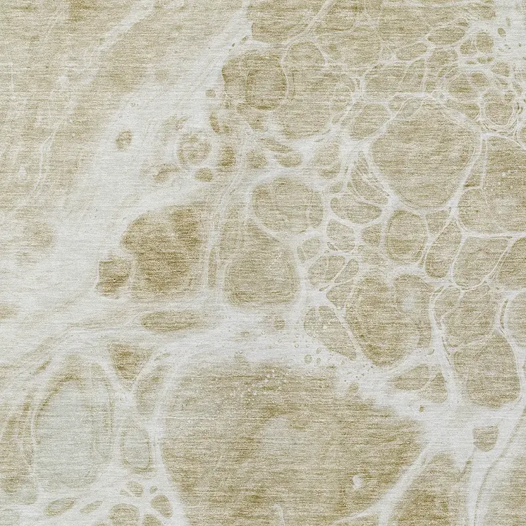 9' X 12' Taupe Beige And Ivory Nautical Washable Indoor Outdoor Area Rug