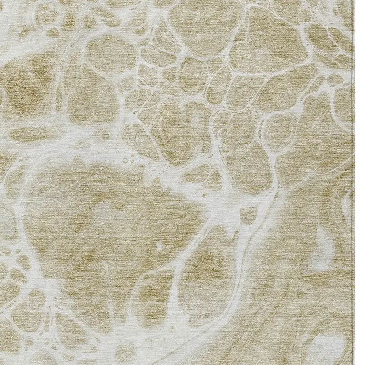 10' X 14' Taupe Beige And Ivory Nautical Washable Indoor Outdoor Area Rug