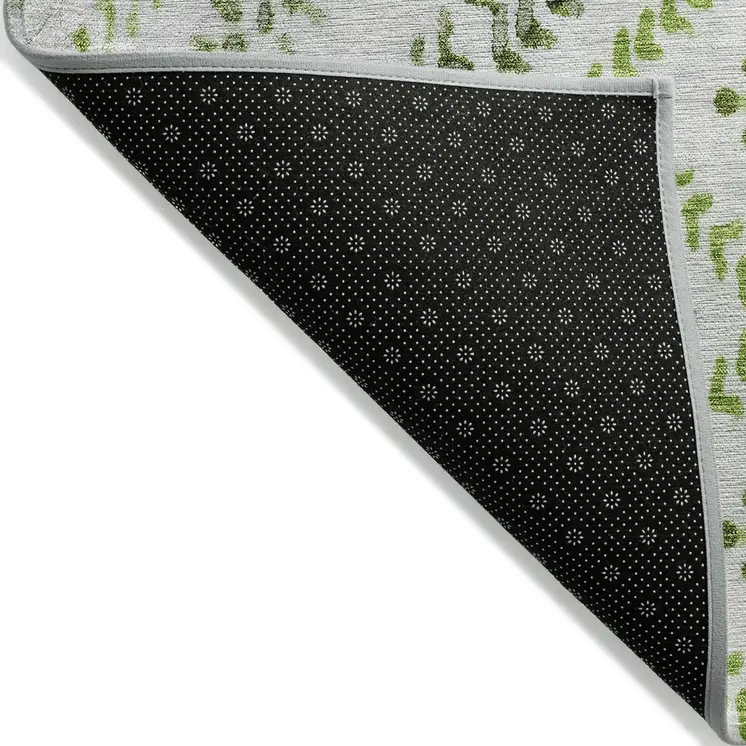 9' X 12' Green Ivory And Gray Geometric Washable Indoor Outdoor Area Rug