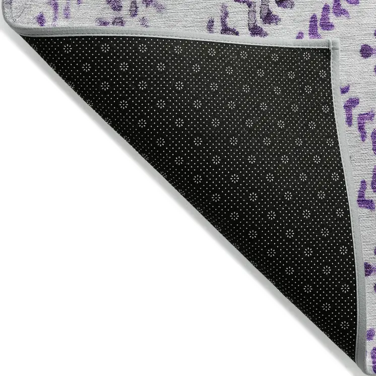 5' X 8' Purple Eggplant And Lavender Geometric Washable Indoor Outdoor Area Rug