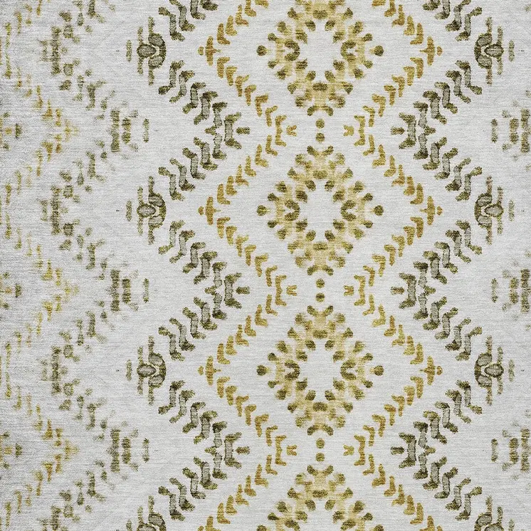 3' X 5' Taupe Brown And Ivory Geometric Washable Indoor Outdoor Area Rug