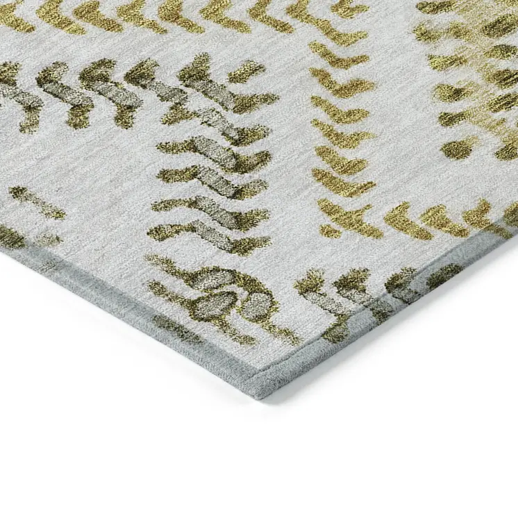 8' X 10' Taupe Brown And Ivory Geometric Washable Indoor Outdoor Area Rug