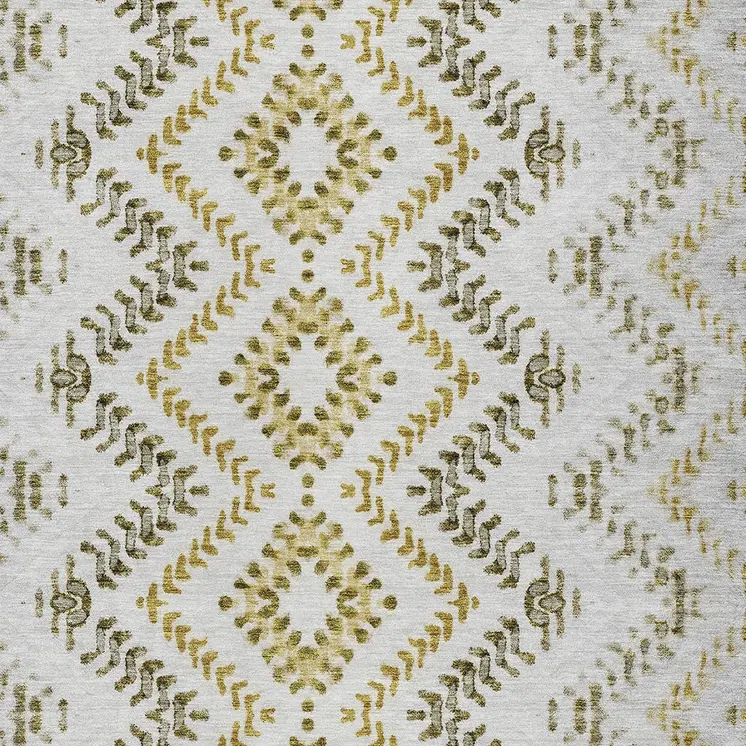 9' X 12' Taupe Brown And Ivory Geometric Washable Indoor Outdoor Area Rug