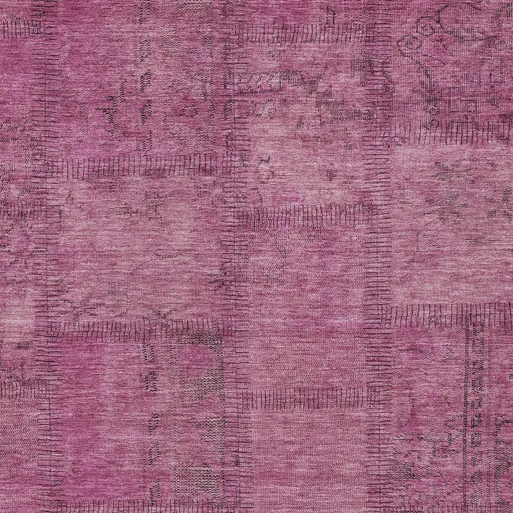 3' X 5' Blush Pink And Mauve Patchwork Washable Indoor Outdoor Area Rug