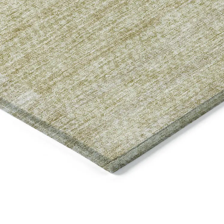 5' X 8' Beige And Ivory Striped Washable Indoor Outdoor Area Rug