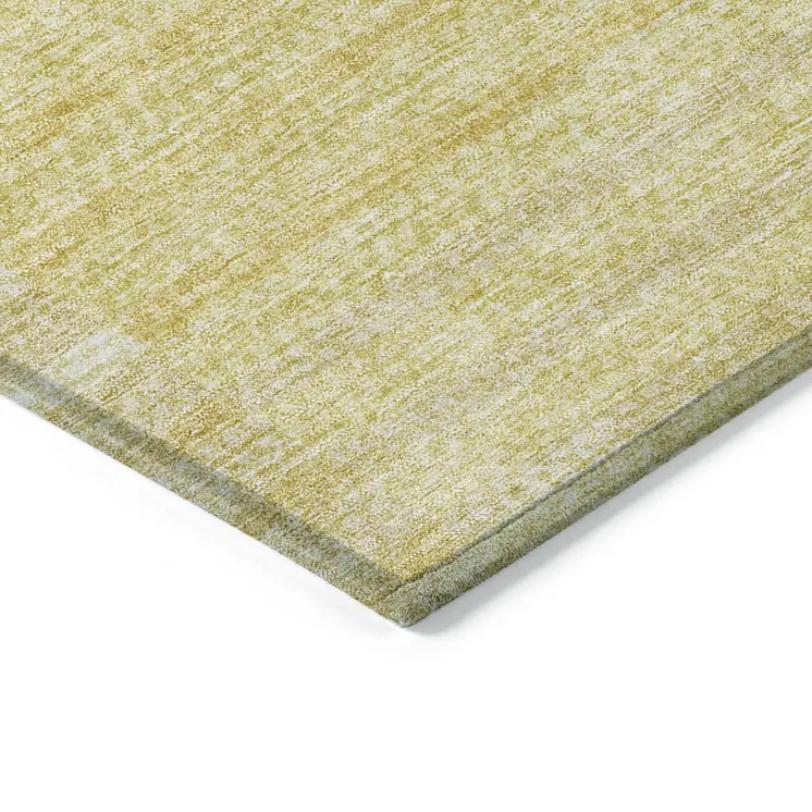 5' X 8' Gold Wheat And Ivory Striped Washable Indoor Outdoor Area Rug