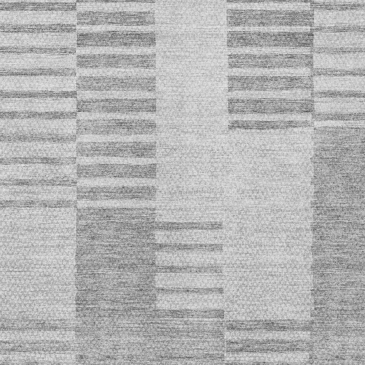 8' X 10' Silver Gray And Ivory Striped Washable Indoor Outdoor Area Rug