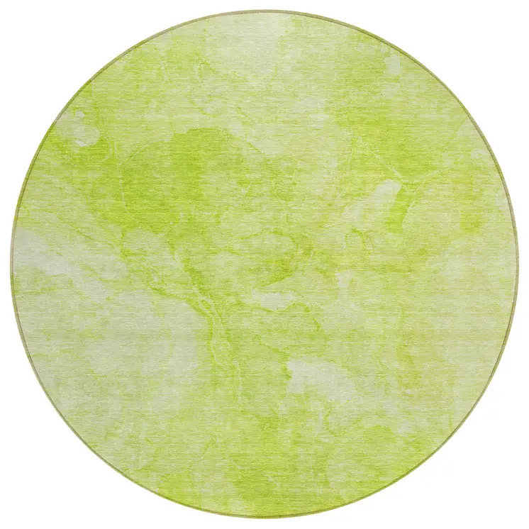 8' Artichoke Green And Lime Green Round Nautical Washable Indoor Outdoor Area Rug