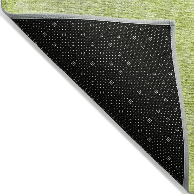 9' X 12' Artichoke Green And Lime Green Nautical Washable Indoor Outdoor Area Rug