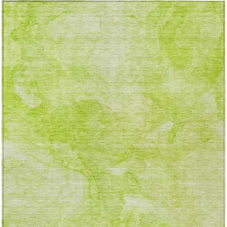 10' X 14' Artichoke Green And Lime Green Nautical Washable Indoor Outdoor Area Rug