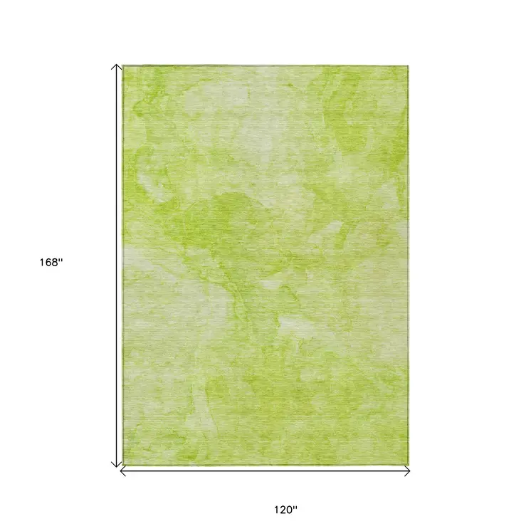 10' X 14' Artichoke Green And Lime Green Nautical Washable Indoor Outdoor Area Rug