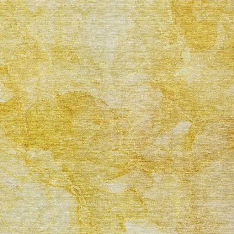 10' X 14' Gold And Yellow Nautical Washable Indoor Outdoor Area Rug