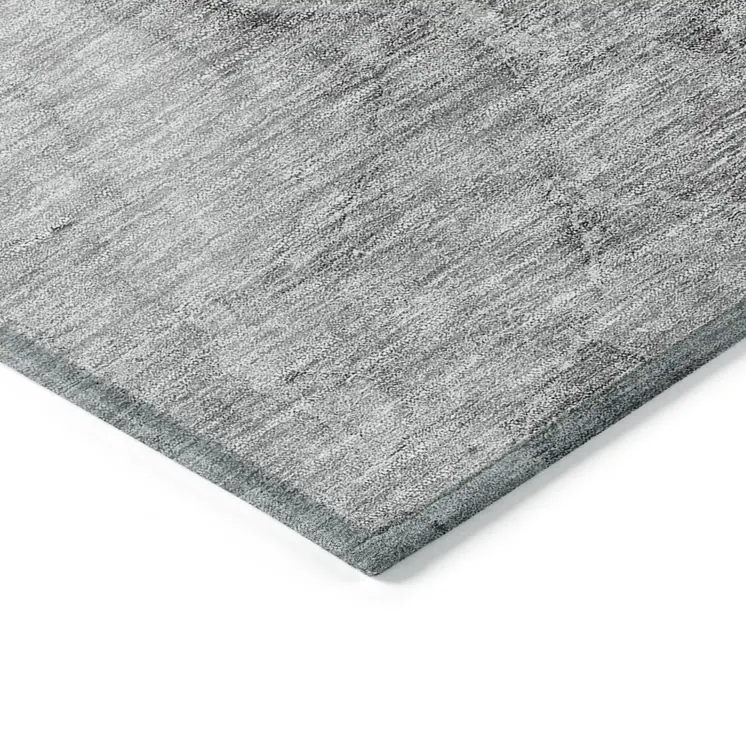 9' X 12' Gray Silver And Charcoal Nautical Washable Indoor Outdoor Area Rug