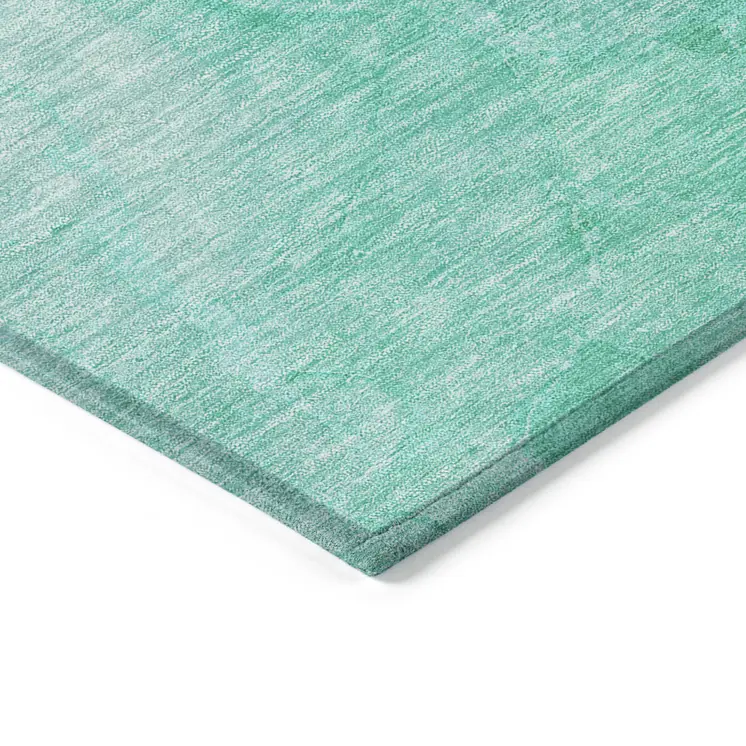 5' X 8' Teal Blue And Aqua Nautical Washable Indoor Outdoor Area Rug