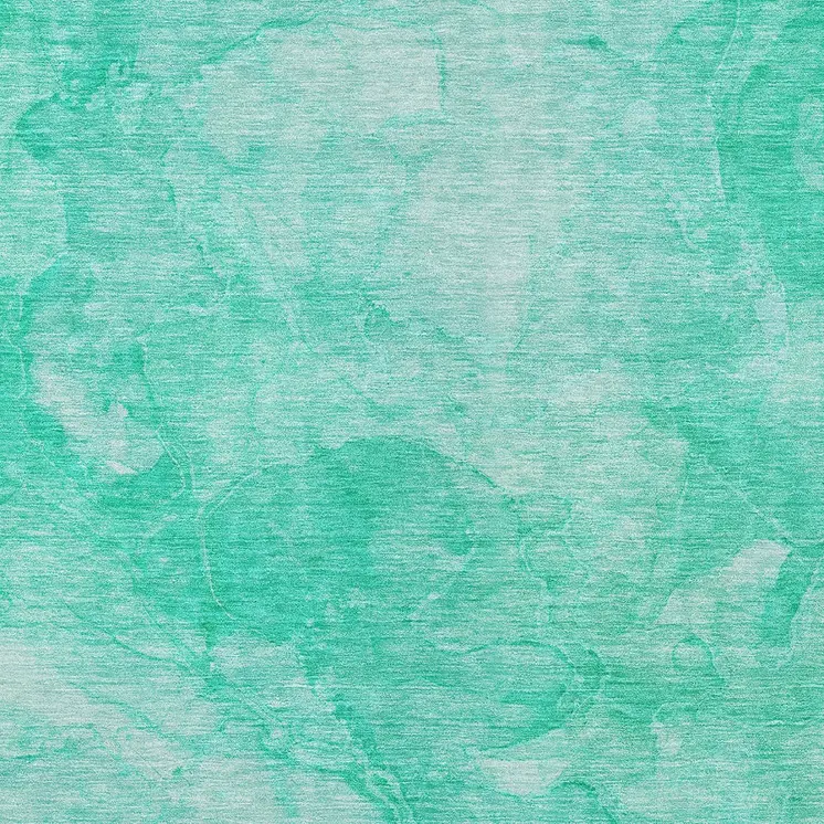 5' X 8' Teal Blue And Aqua Nautical Washable Indoor Outdoor Area Rug