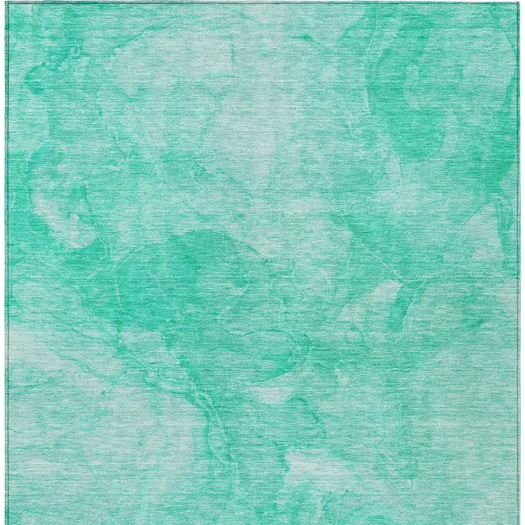 10' X 14' Teal Blue And Aqua Nautical Washable Indoor Outdoor Area Rug